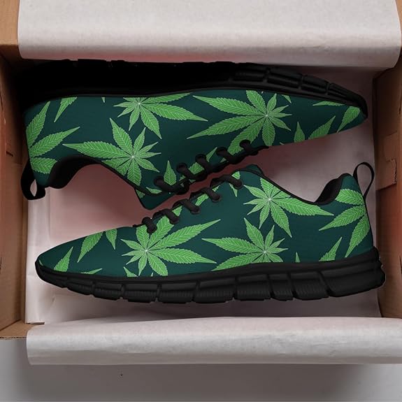 Weed Shoes Mens Womens Running Sneakers Marijuana Leaf Pot Leaf Shoes Gifts for Her Him