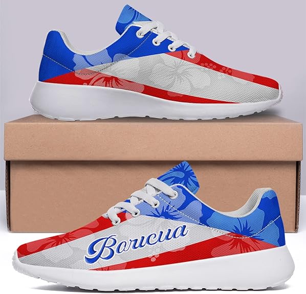 Puerto Rico Flag Shoes Men Women Puerto Rico Sneakers Breathable Running Sport Tennis Shoes 100% Boricua Gift